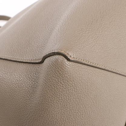 Celine Cabas Phantom Small Leather Shoulder Bag in Taupe