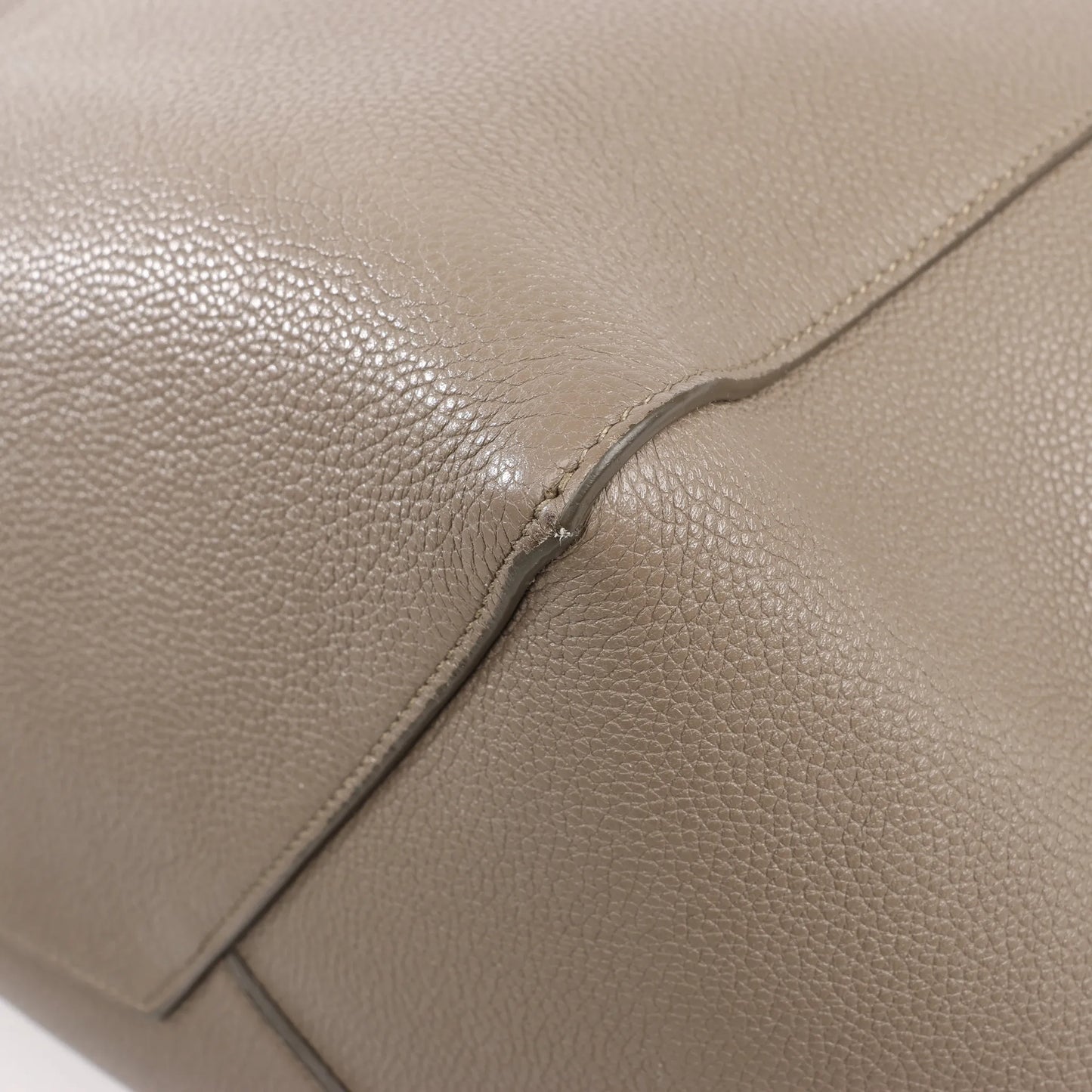 Celine Cabas Phantom Small Leather Shoulder Bag in Taupe