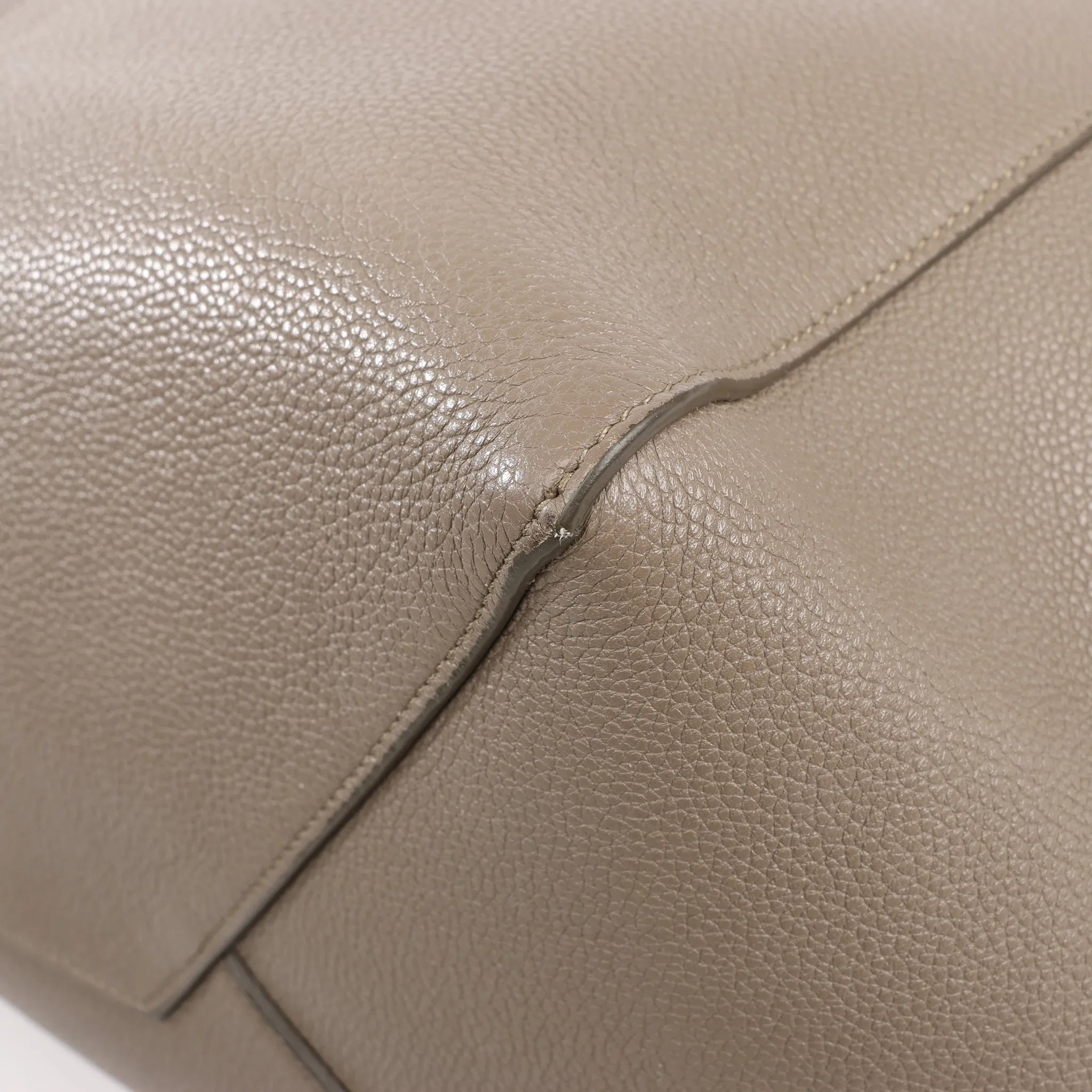 Celine Cabas Phantom Small Leather Shoulder Bag in Taupe