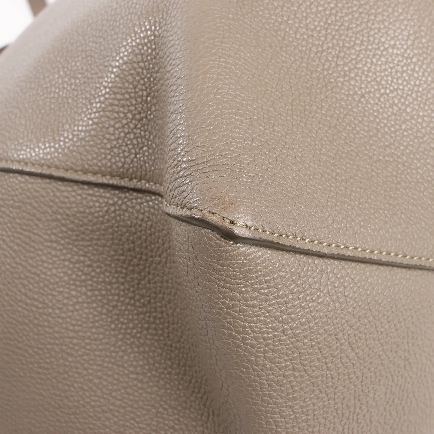 Celine Cabas Phantom Small Leather Shoulder Bag in Taupe