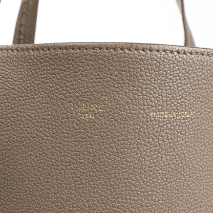 Celine Cabas Phantom Small Leather Shoulder Bag in Taupe