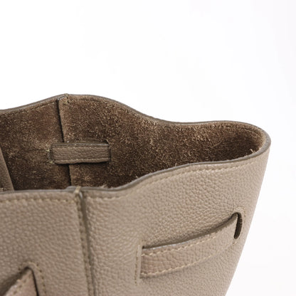 Celine Cabas Phantom Small Leather Shoulder Bag in Taupe