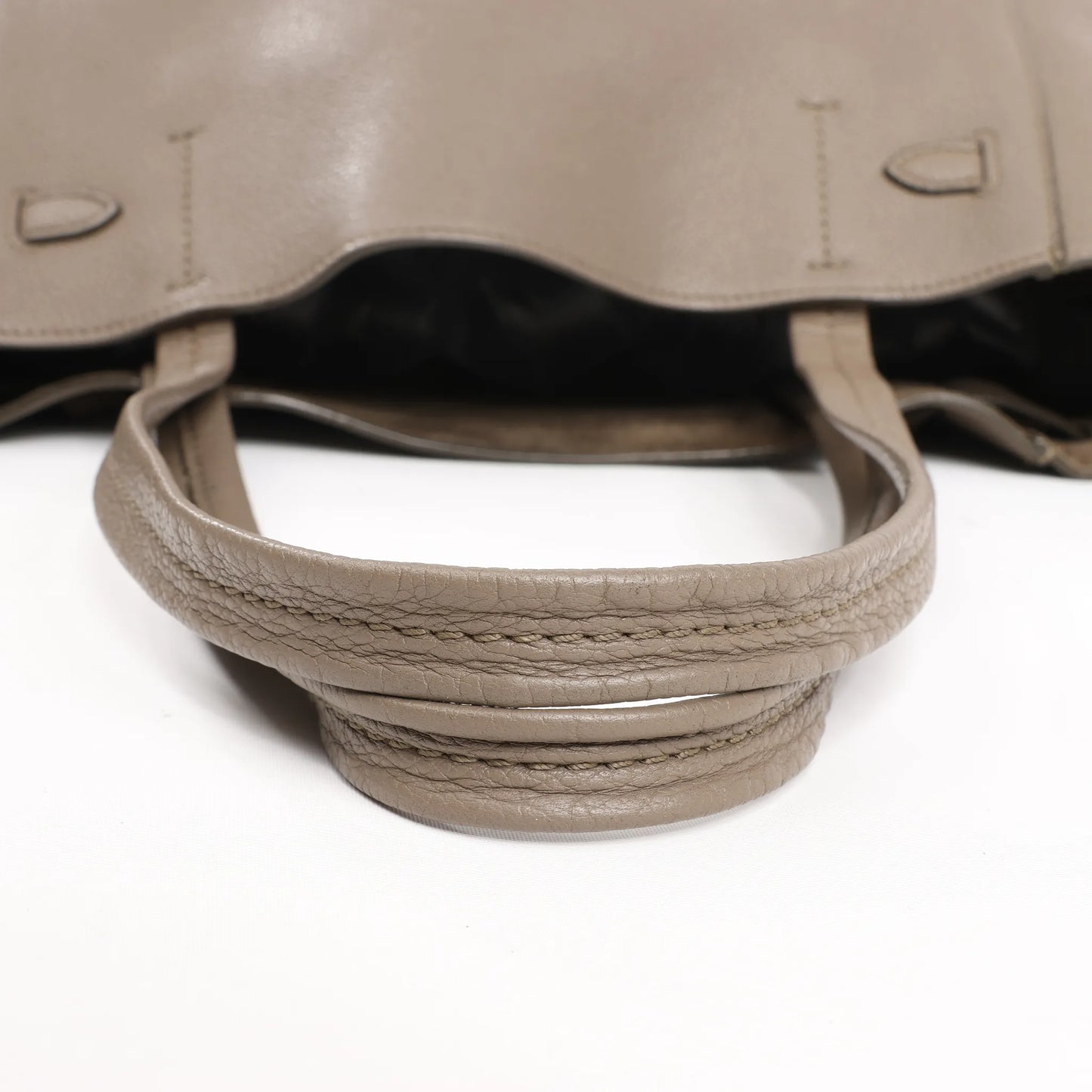 Celine Cabas Phantom Small Leather Shoulder Bag in Taupe