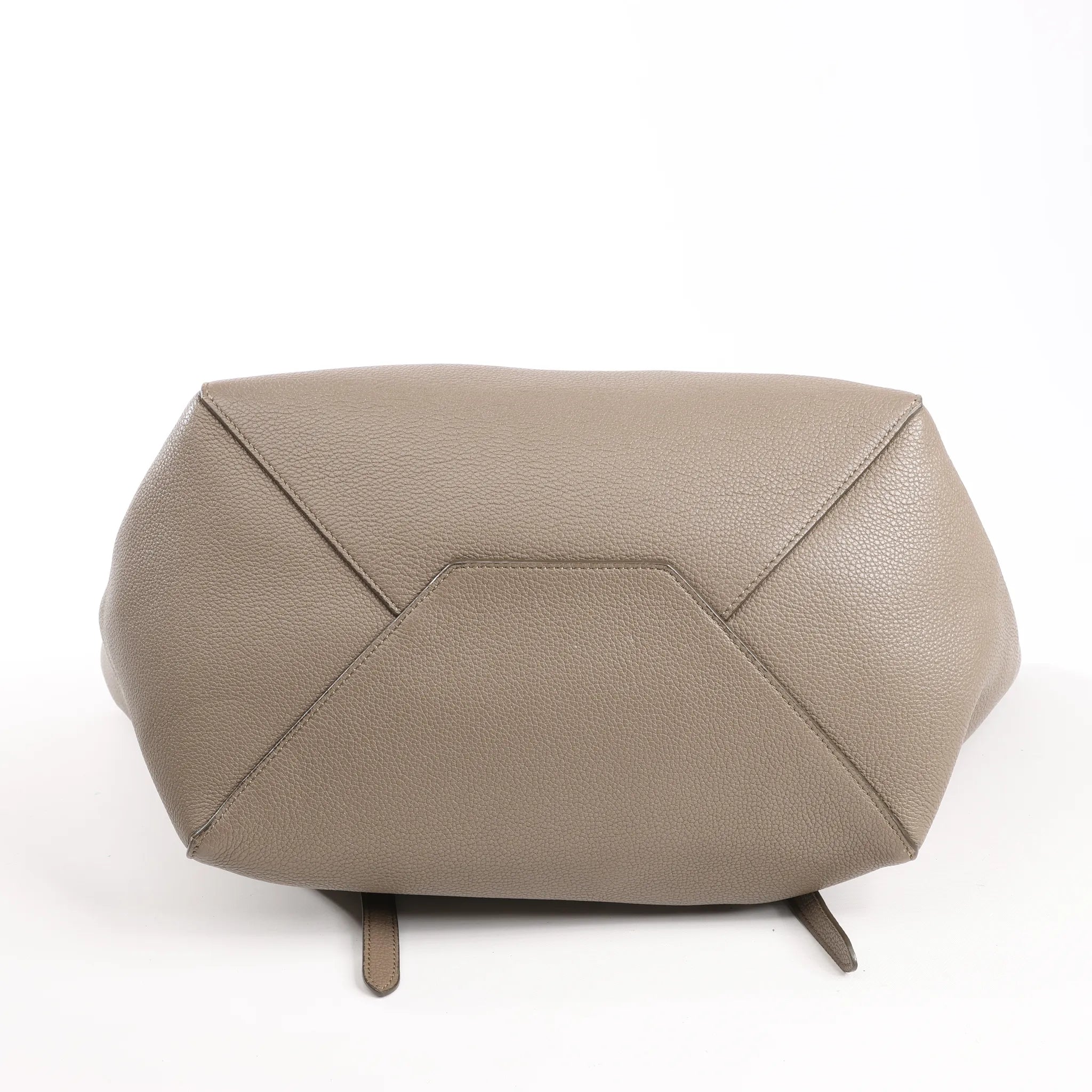 Celine Cabas Phantom Small Leather Shoulder Bag in Taupe