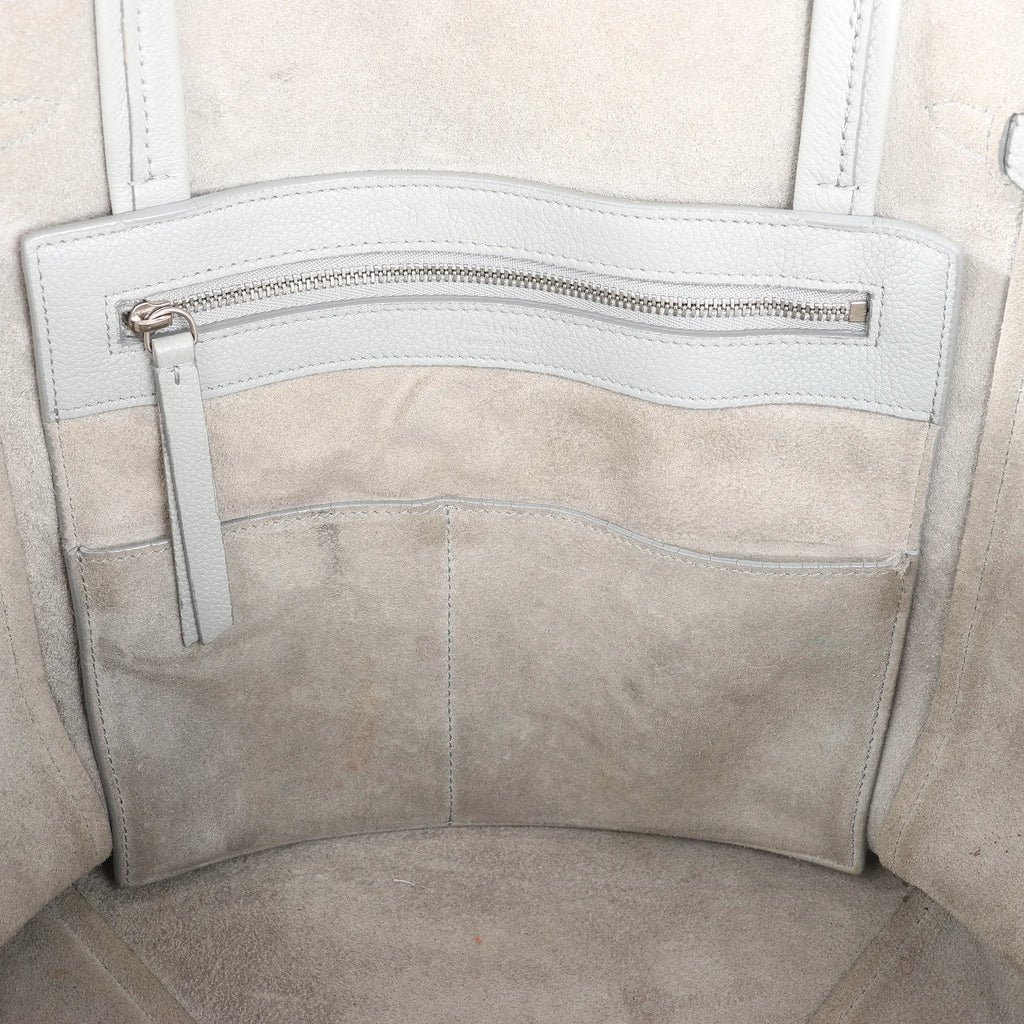 Celine Cabas Phantom Small Leather Shoulder Bag in Gray