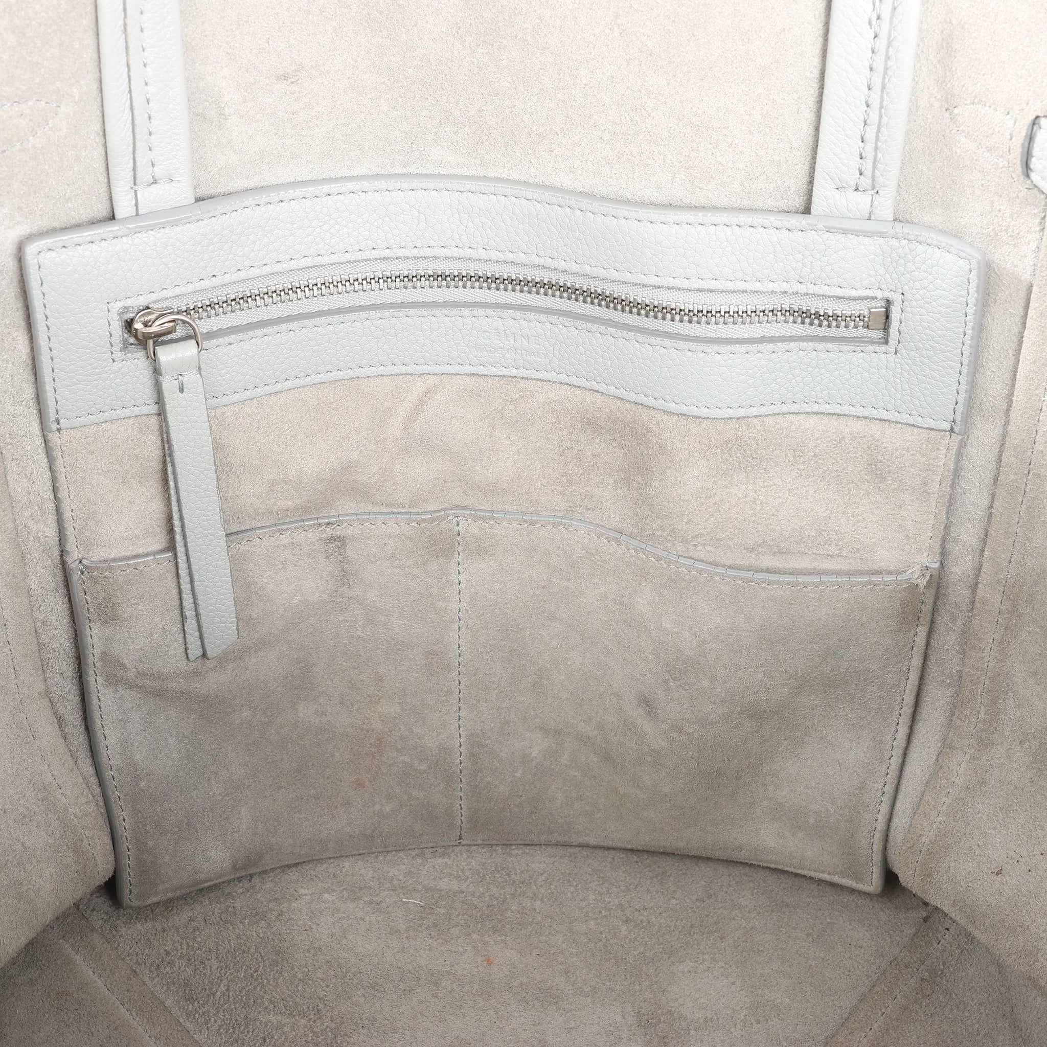 Celine Cabas Phantom Small Leather Shoulder Bag in Gray