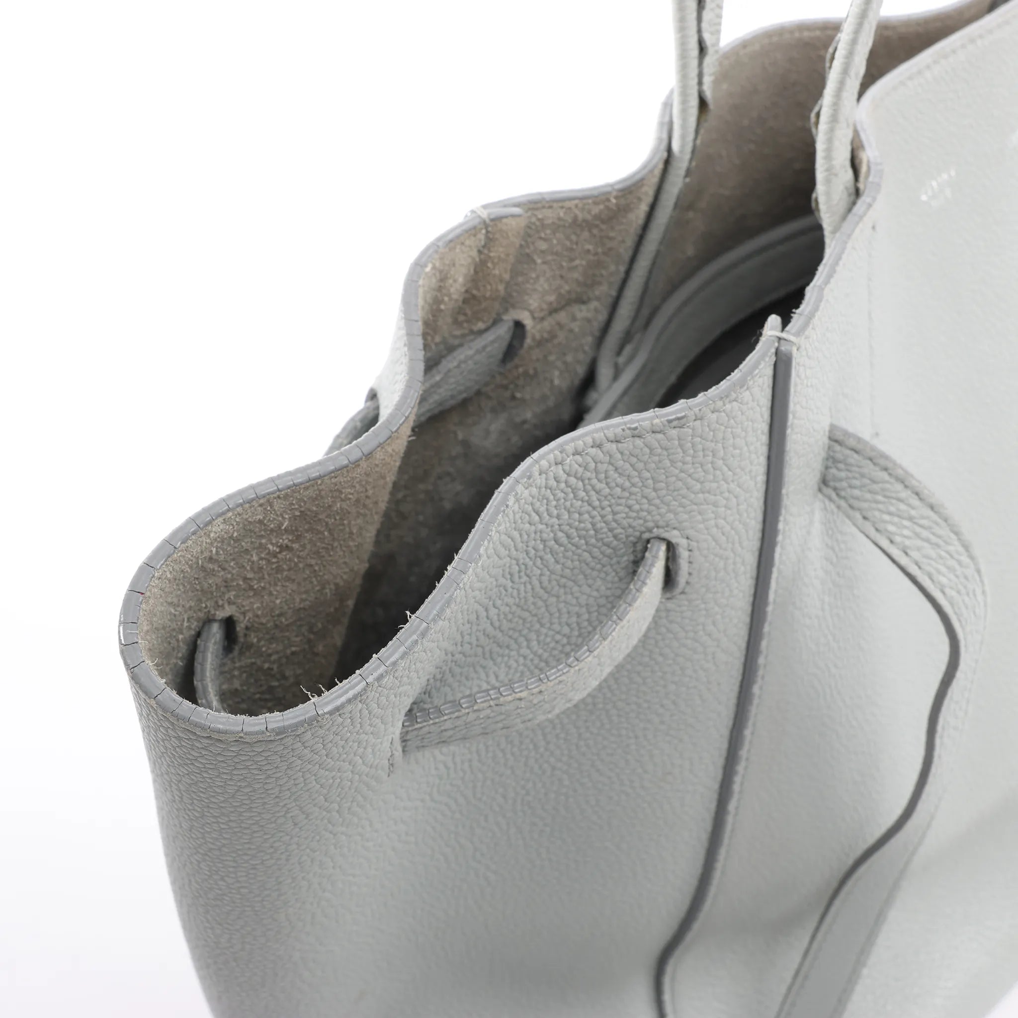 Celine Cabas Phantom Small Leather Shoulder Bag in Gray