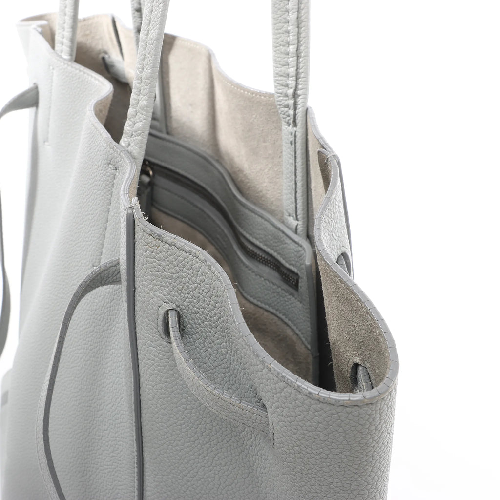 Celine Cabas Phantom Small Leather Shoulder Bag in Gray