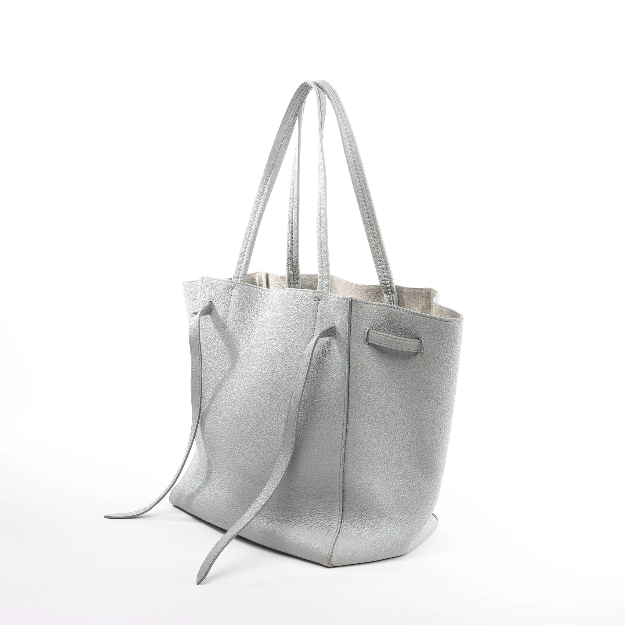 Celine Cabas Phantom Small Leather Shoulder Bag in Gray