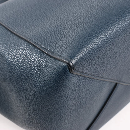 Celine Cabas Phantom Small Leather Shoulder Bag in Navy Blue