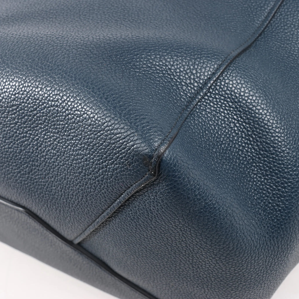 Celine Cabas Phantom Small Leather Shoulder Bag in Navy Blue