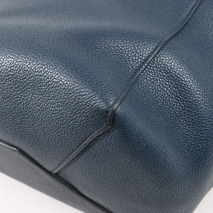 Celine Cabas Phantom Small Leather Shoulder Bag in Navy Blue