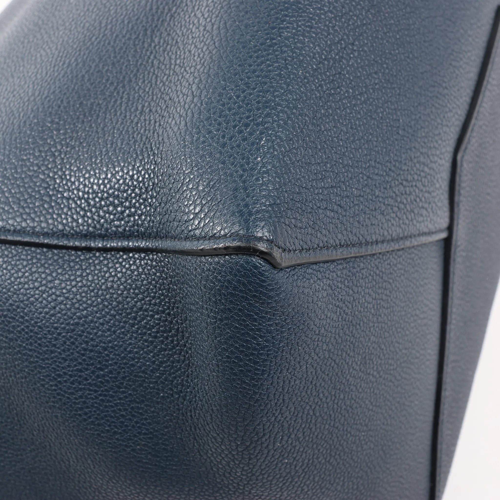 Celine Cabas Phantom Small Leather Shoulder Bag in Navy Blue