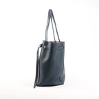 Celine Cabas Phantom Small Leather Shoulder Bag in Navy Blue
