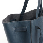 Celine Cabas Phantom Small Leather Shoulder Bag in Navy Blue