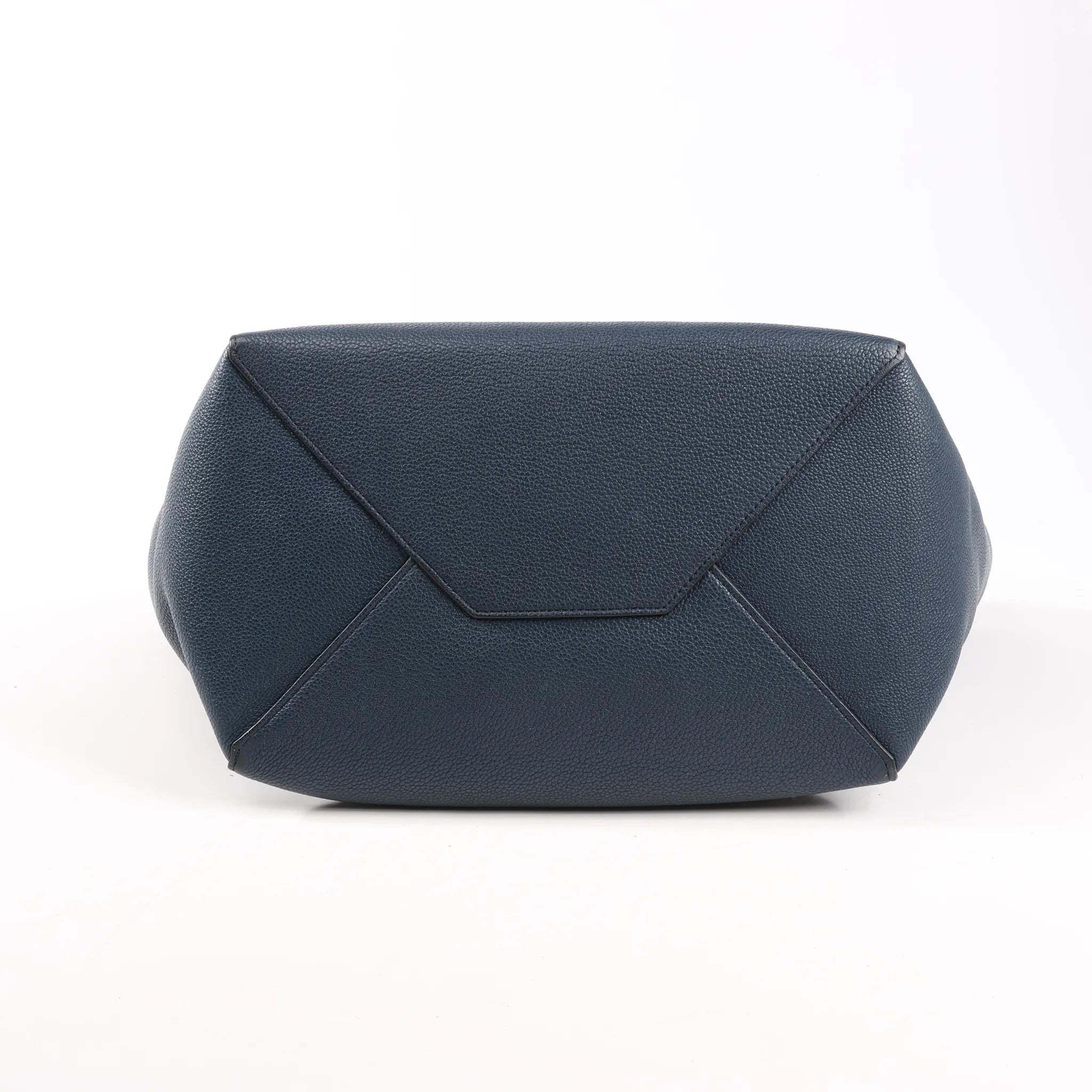 Celine Cabas Phantom Small Leather Shoulder Bag in Navy Blue