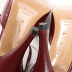 Celine Phoebe Leather Heels in Burgundy, Size 37 EU