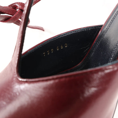 Celine Phoebe Leather Heels in Burgundy, Size 37 EU