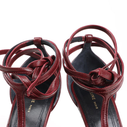 Celine Phoebe Leather Heels in Burgundy, Size 37 EU