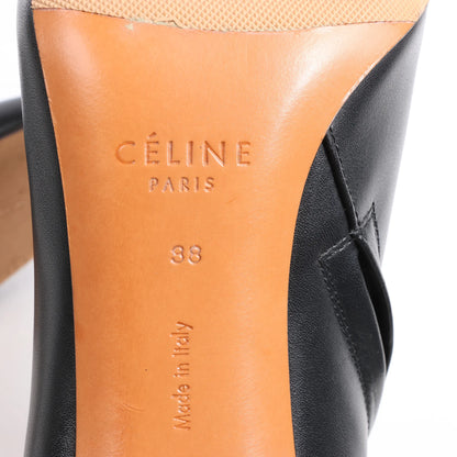 Celine Phoebe Leather x Metal Heel Ankle Boots in Black, Size 38 EU