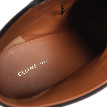 Celine Phoebe Ankle Boots aus Leder mit Metallabsatz in Schwarz, Größe 38 EU