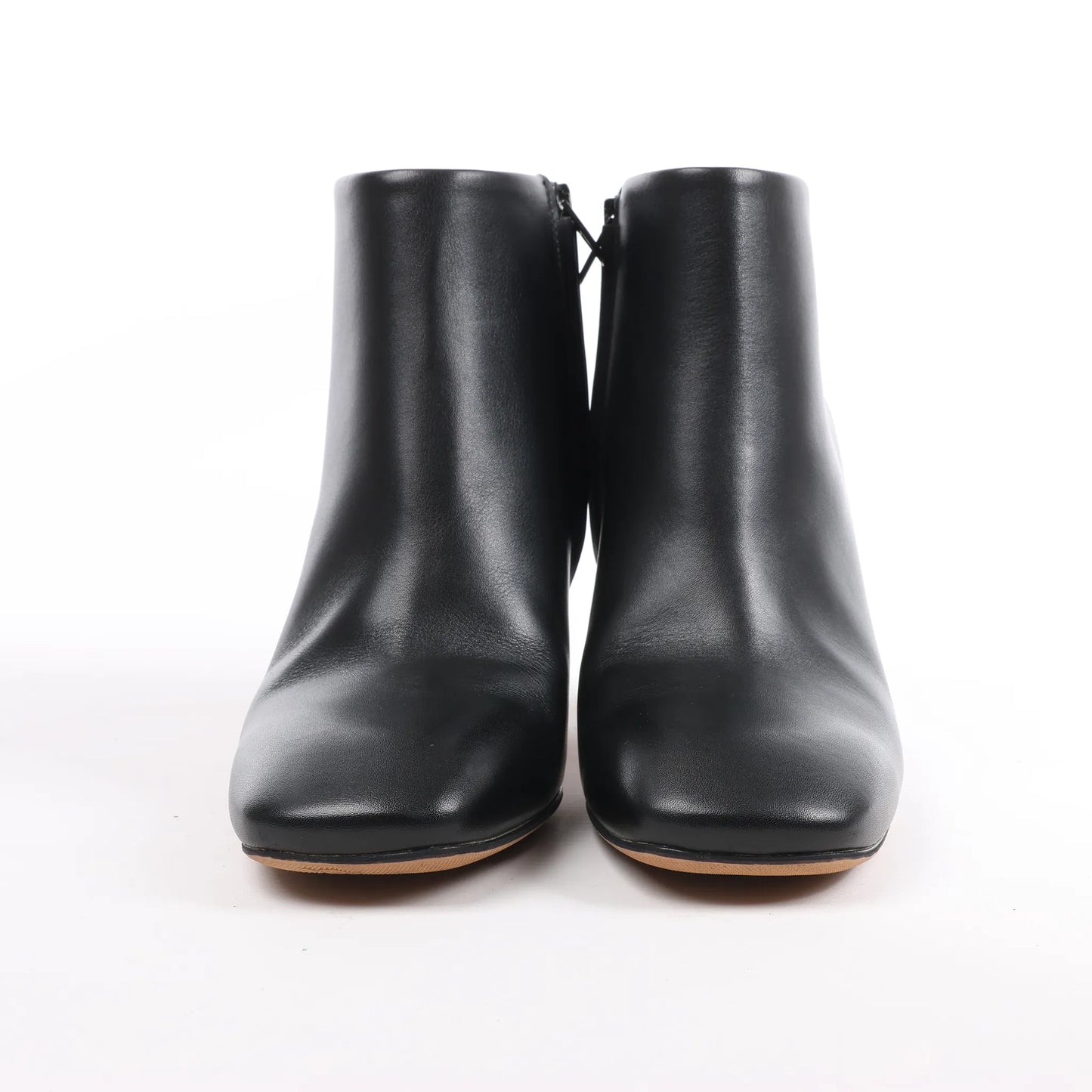 Celine Phoebe Leather x Metal Heel Ankle Boots in Black, Size 38 EU