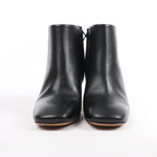 Celine Phoebe Leather x Metal Heel Ankle Boots in Black, Size 38 EU