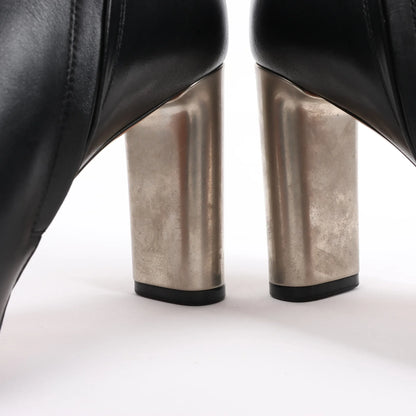 Celine Phoebe Ankle Boots aus Leder mit Metallabsatz in Schwarz, Größe 38 EU