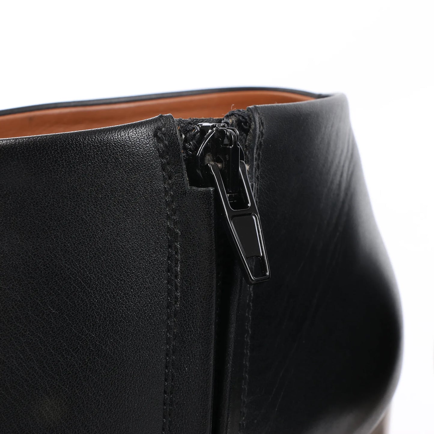 Celine Phoebe Leather x Metal Heel Ankle Boots in Black, Size 38 EU