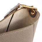 CELINE Seau Sangle Bucket Leather Shoulder Bag in Greige