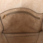 CELINE Seau Sangle Bucket Leather Shoulder Bag in Greige