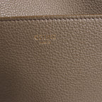 CELINE Seau Sangle Bucket Leather Shoulder Bag in Greige