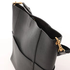 CELINE Seau Sangle Bucket Leather Shoulder Bag in Black