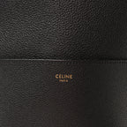 CELINE Seau Sangle Bucket Leather Shoulder Bag in Black