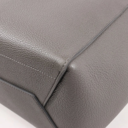 CELINE Seau Sangle Bucket Leather Shoulder Bag in Gray
