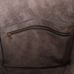 CELINE Seau Sangle Bucket Leather Shoulder Bag in Gray