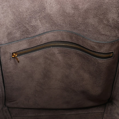 CELINE Seau Sangle Bucket Leather Shoulder Bag in Gray