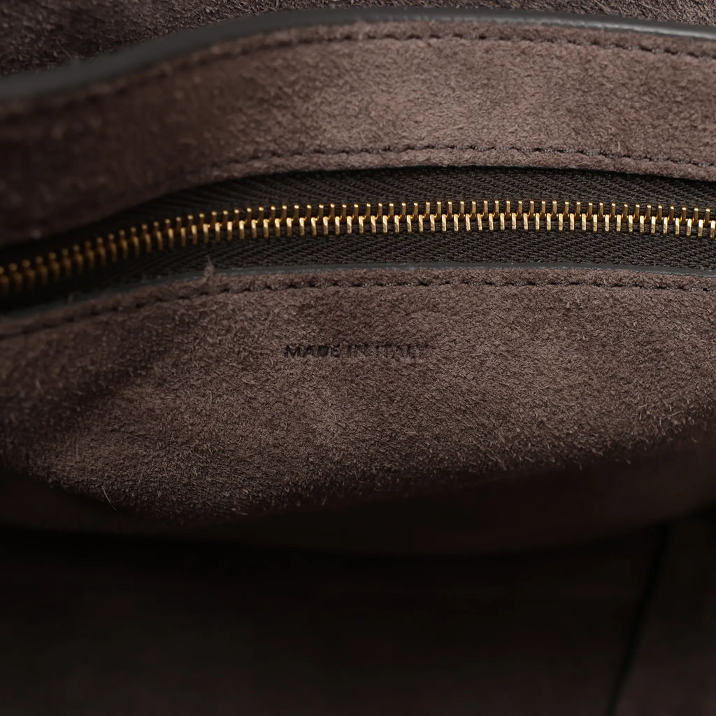 CELINE Seau Sangle Bucket Leather Shoulder Bag in Gray