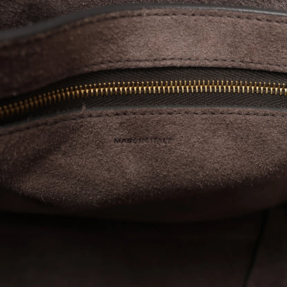 CELINE Seau Sangle Bucket Leather Shoulder Bag in Gray