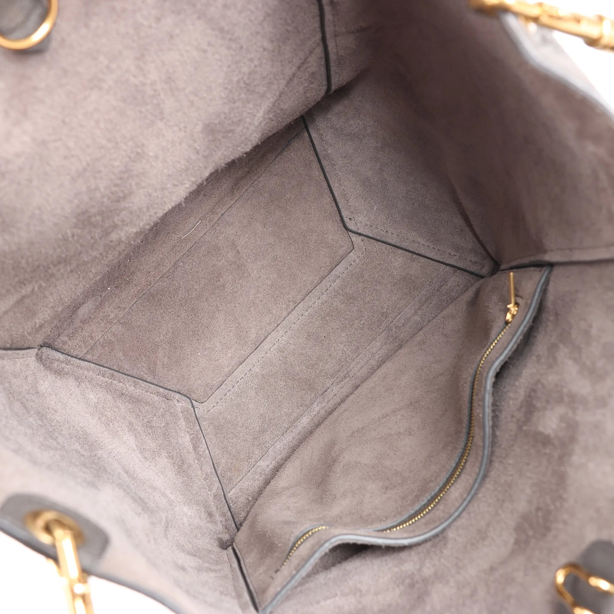 CELINE Seau Sangle Bucket Leather Shoulder Bag in Gray