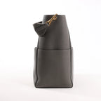CELINE Seau Sangle Bucket Leather Shoulder Bag in Gray