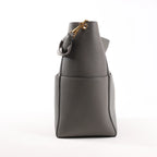 CELINE Seau Sangle Bucket Leather Shoulder Bag in Gray