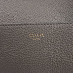 CELINE Seau Sangle Bucket Leather Shoulder Bag in Gray