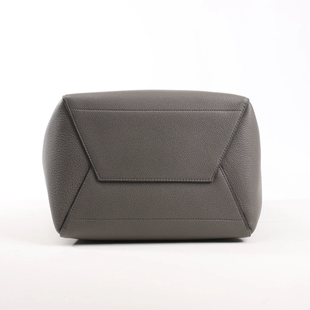 CELINE Seau Sangle Bucket Leather Shoulder Bag in Gray