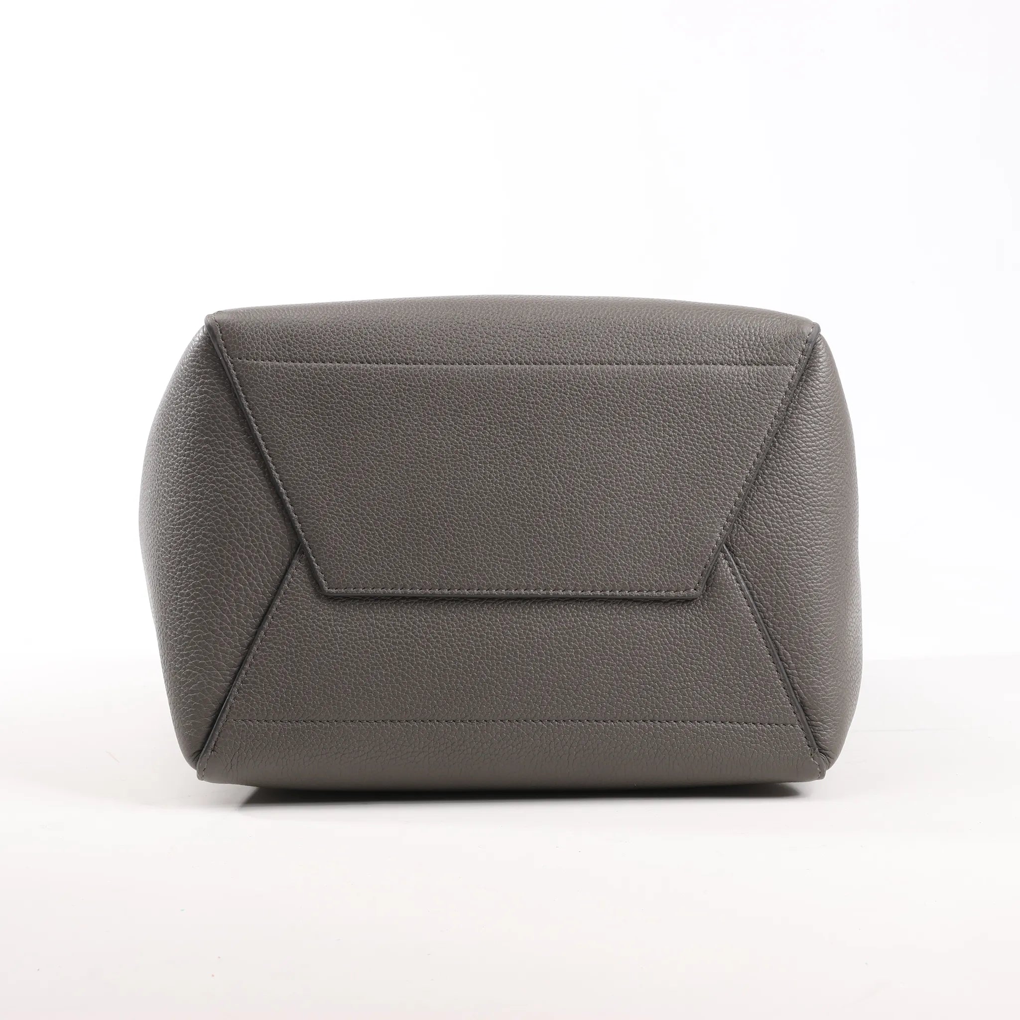 CELINE Seau Sangle Bucket Leather Shoulder Bag in Gray