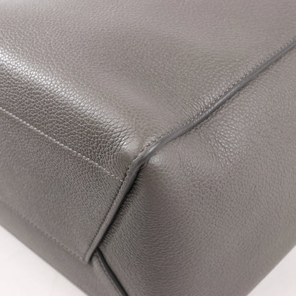 CELINE Seau Sangle Bucket Leather Shoulder Bag in Gray