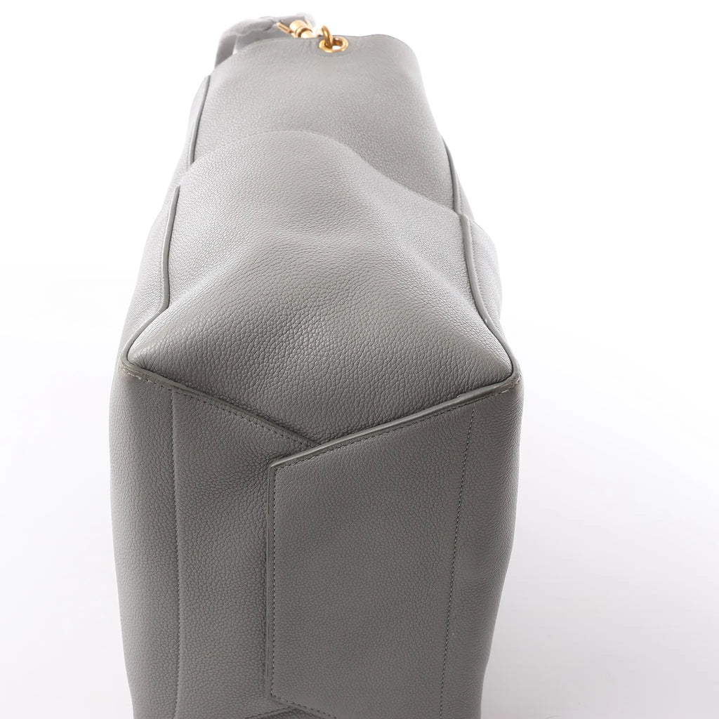 CELINE Seau Sangle Bucket Leather Shoulder Bag in Gray