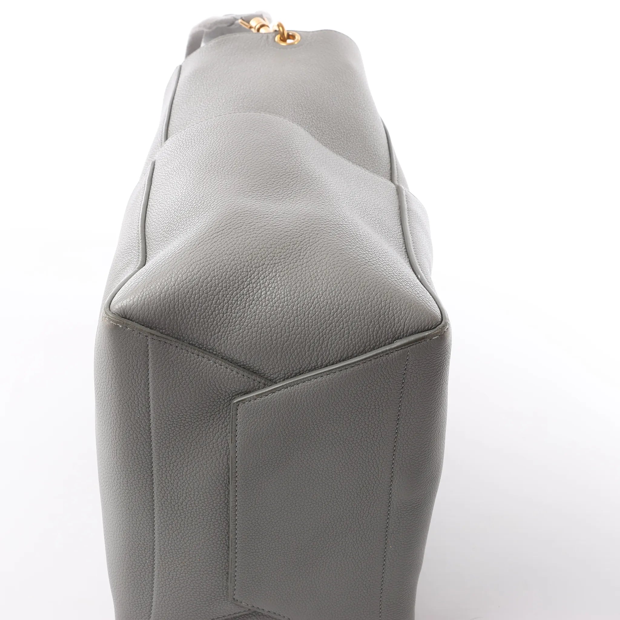 CELINE Seau Sangle Bucket Leather Shoulder Bag in Gray