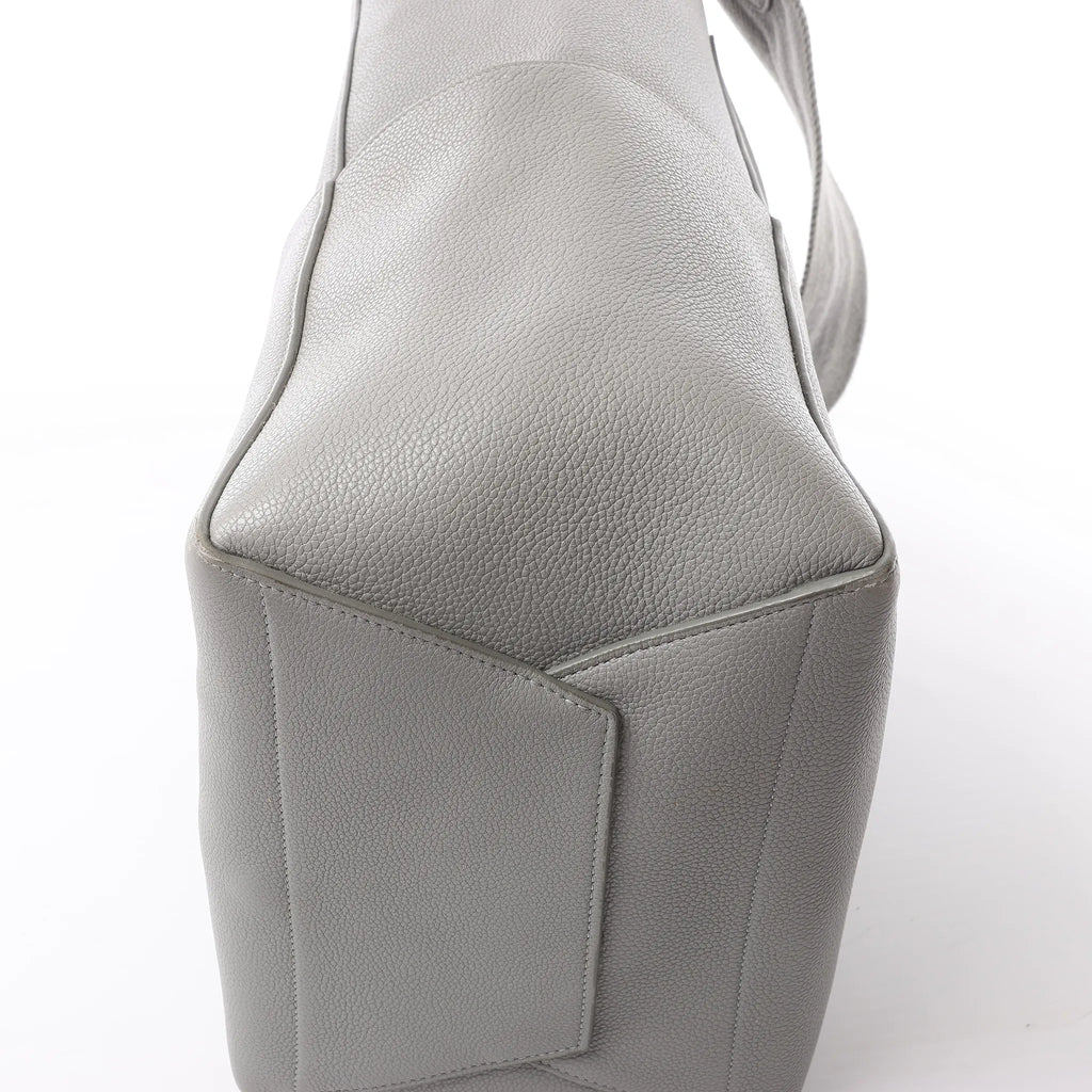 CELINE Seau Sangle Bucket Leather Shoulder Bag in Gray