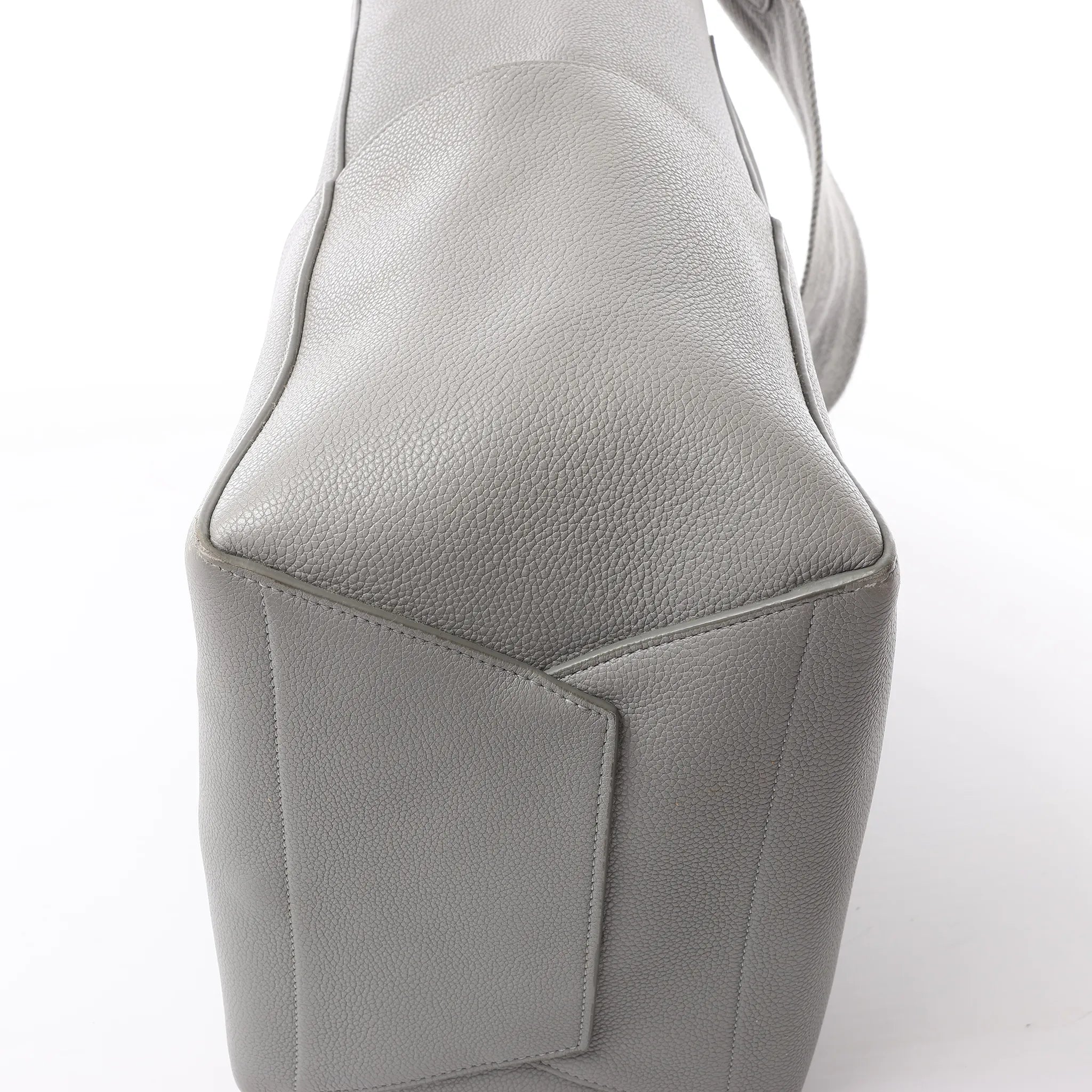 CELINE Seau Sangle Bucket Leather Shoulder Bag in Gray